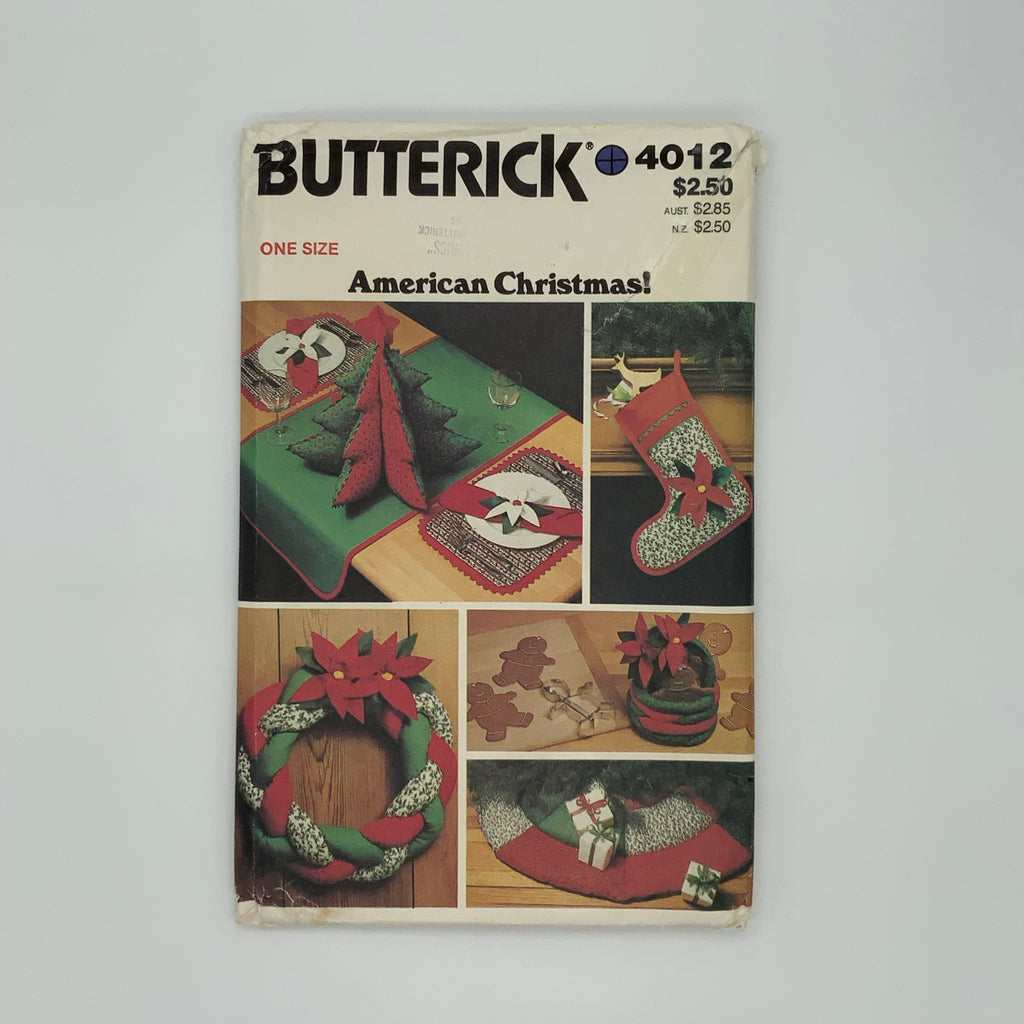 Butterick 4012 Christmas Decorations - Vintage Uncut Sewing Pattern