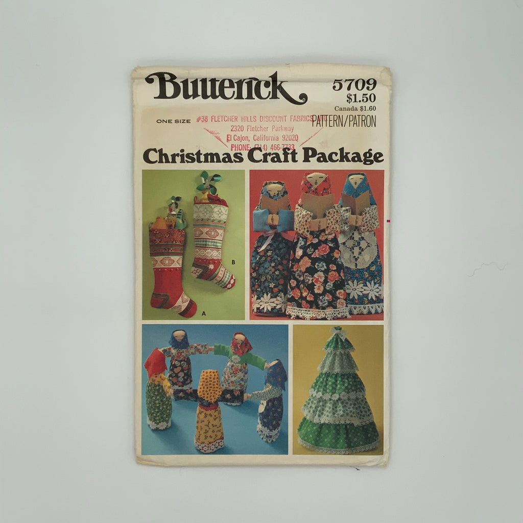 Butterick 5709 Folk Christmas Decorations - Vintage Uncut Craft Pattern