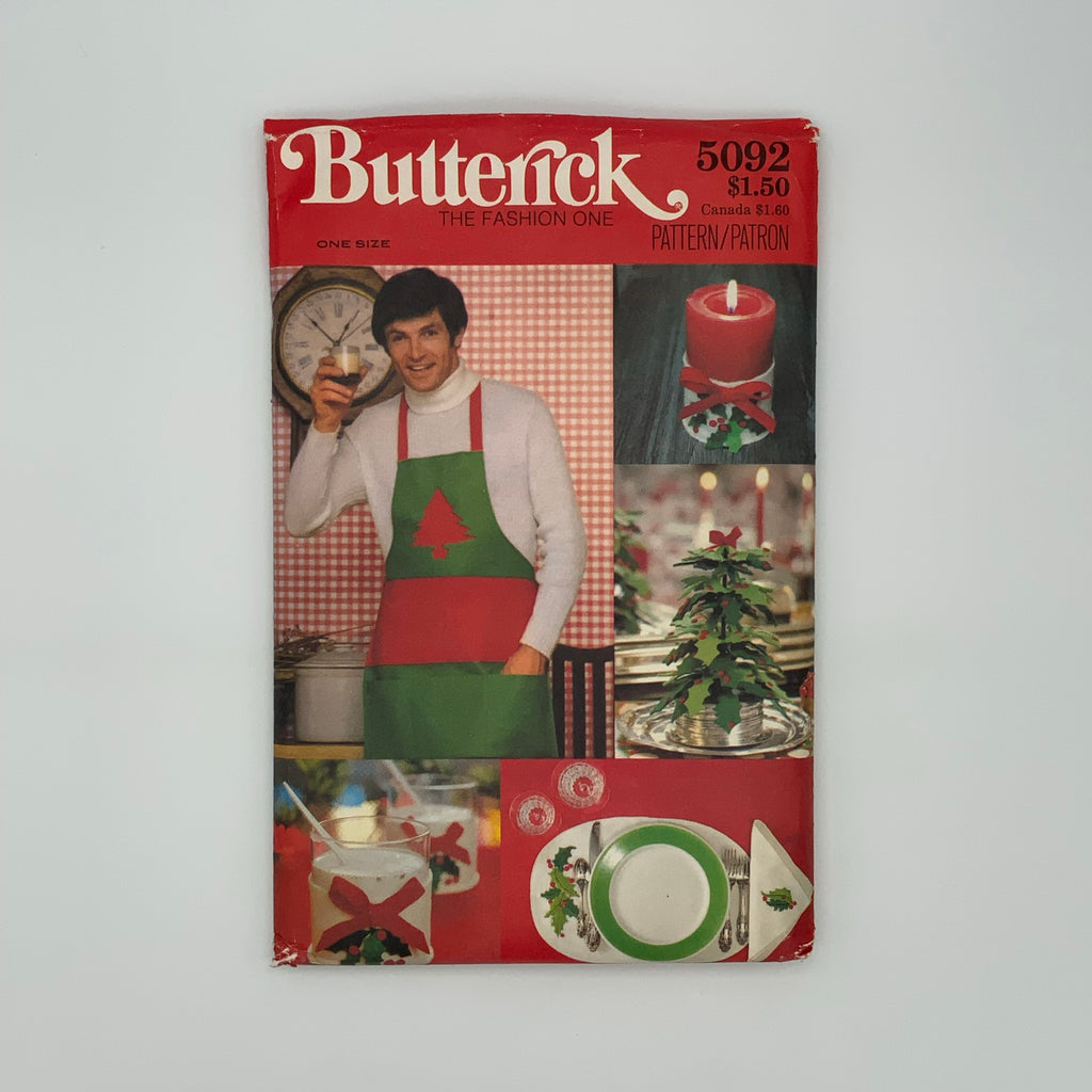 Butterick 5092 Christmas Apron and Decor - Vintage Uncut Sewing Pattern