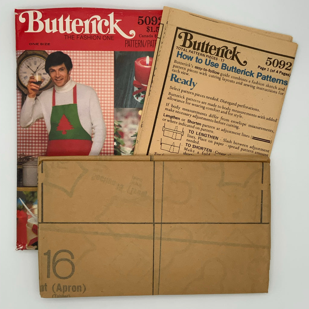 Butterick 5092 Christmas Apron and Decor - Vintage Uncut Sewing Pattern