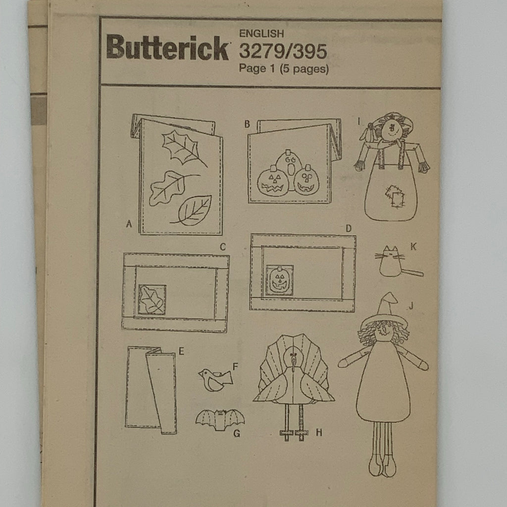 Butterick 3279 (2001) Fall/Halloween Table Decor - Uncut Sewing Pattern