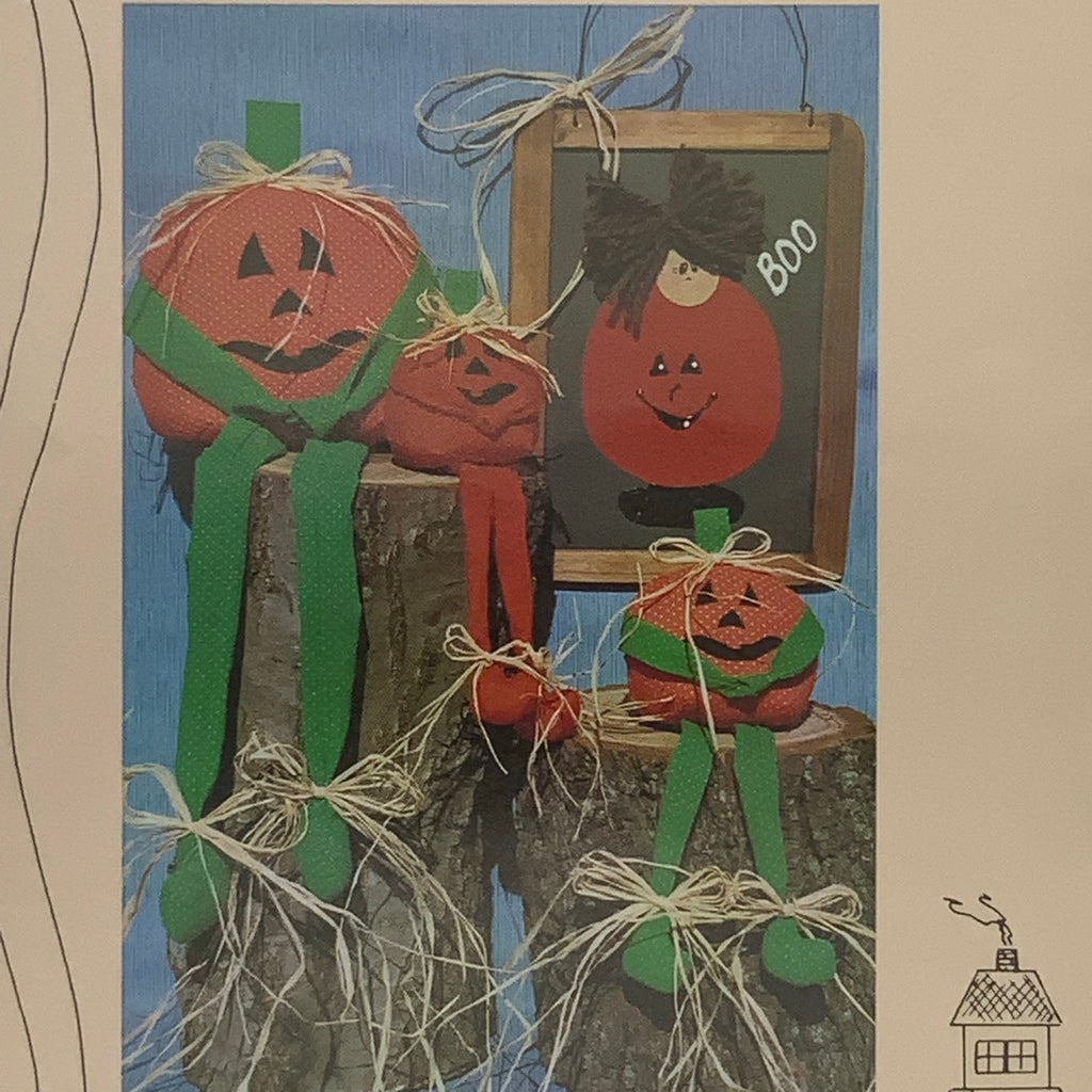 Mama Boo and Baby Boo Sitting Pumpkins - Down Memory Lane - Uncut Craft Pattern