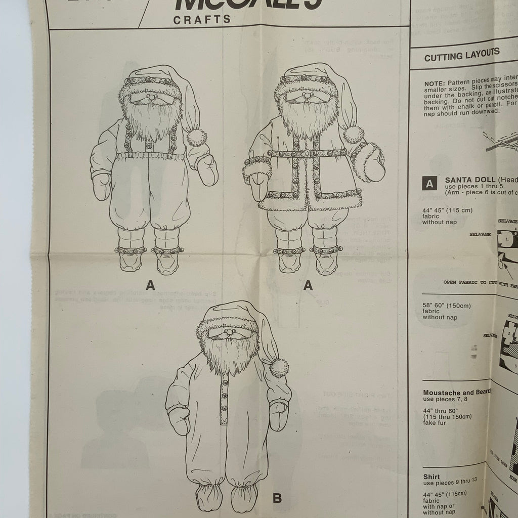McCall's 2440 (1999) Santa Door Greeters - Vintage Uncut Sewing Pattern