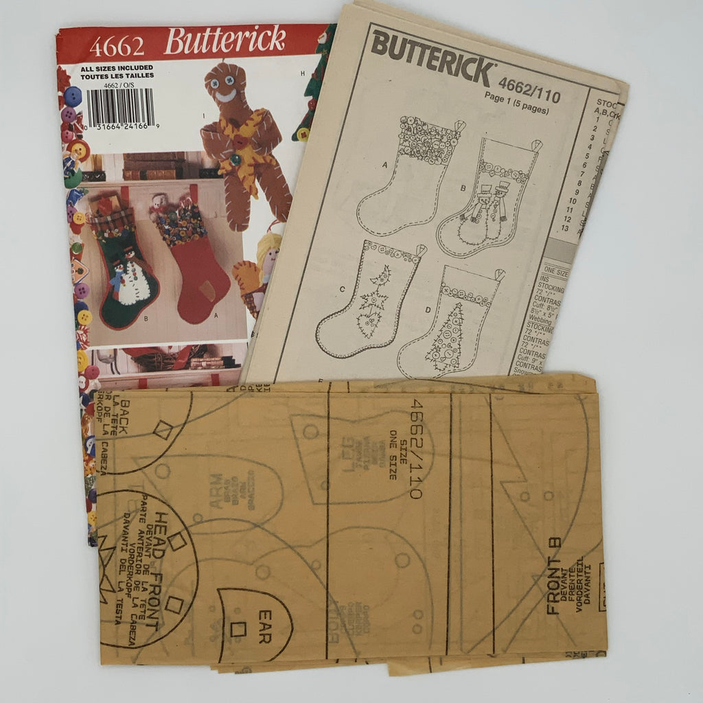 Butterick 4662 (1996) Christmas Decorations - Vintage Uncut Craft Pattern