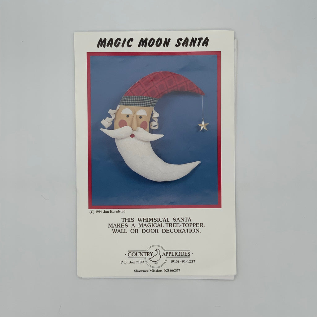 Magic Moon Santa - Country Appliques - Vintage Uncut Craft Pattern
