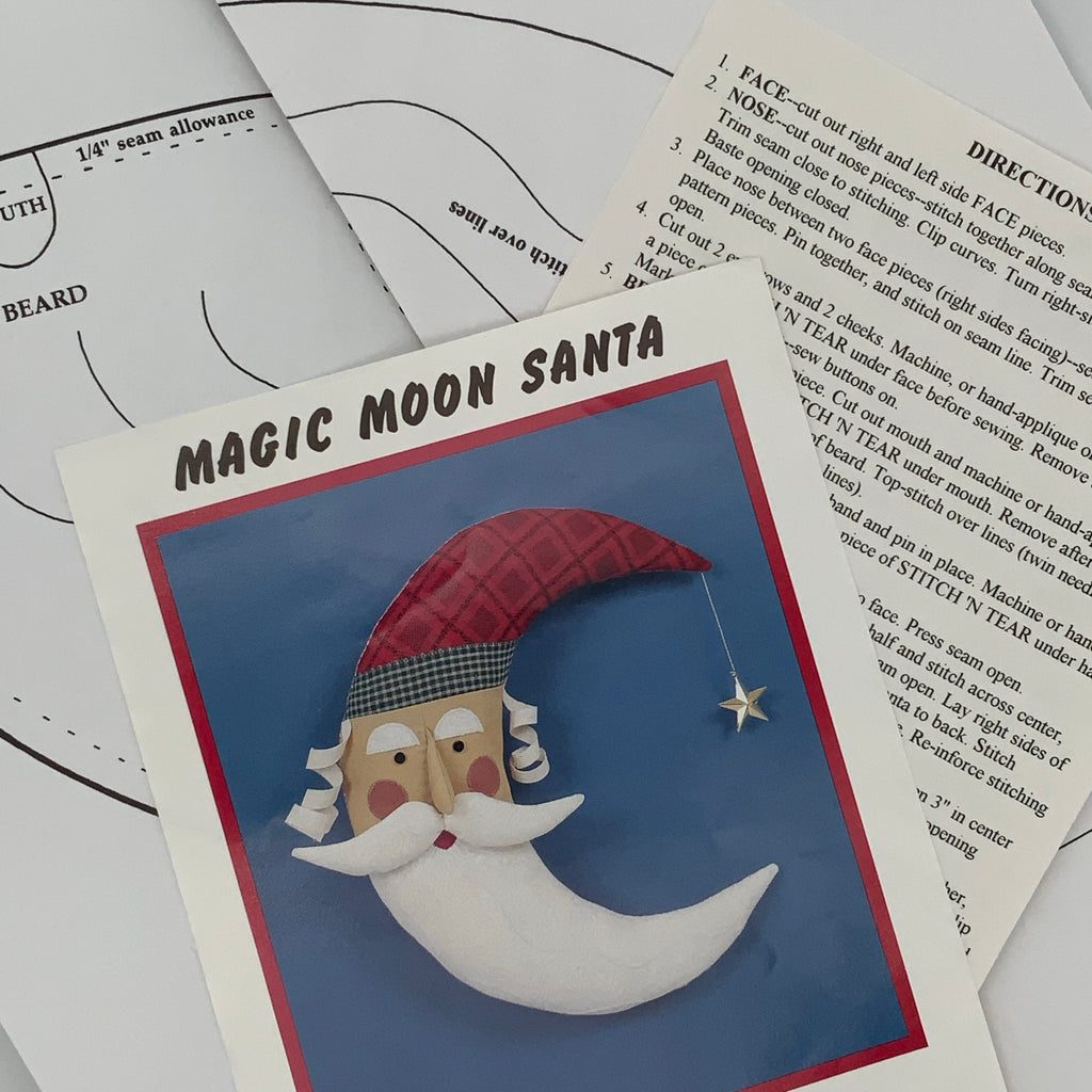 Magic Moon Santa - Country Appliques - Vintage Uncut Craft Pattern