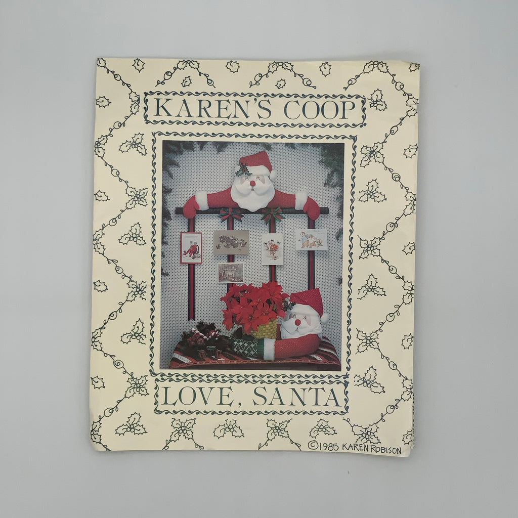 Love, Santa - Card Holder and Plant Hug - Karen's Coop - Vintage Uncut Craft Pattern