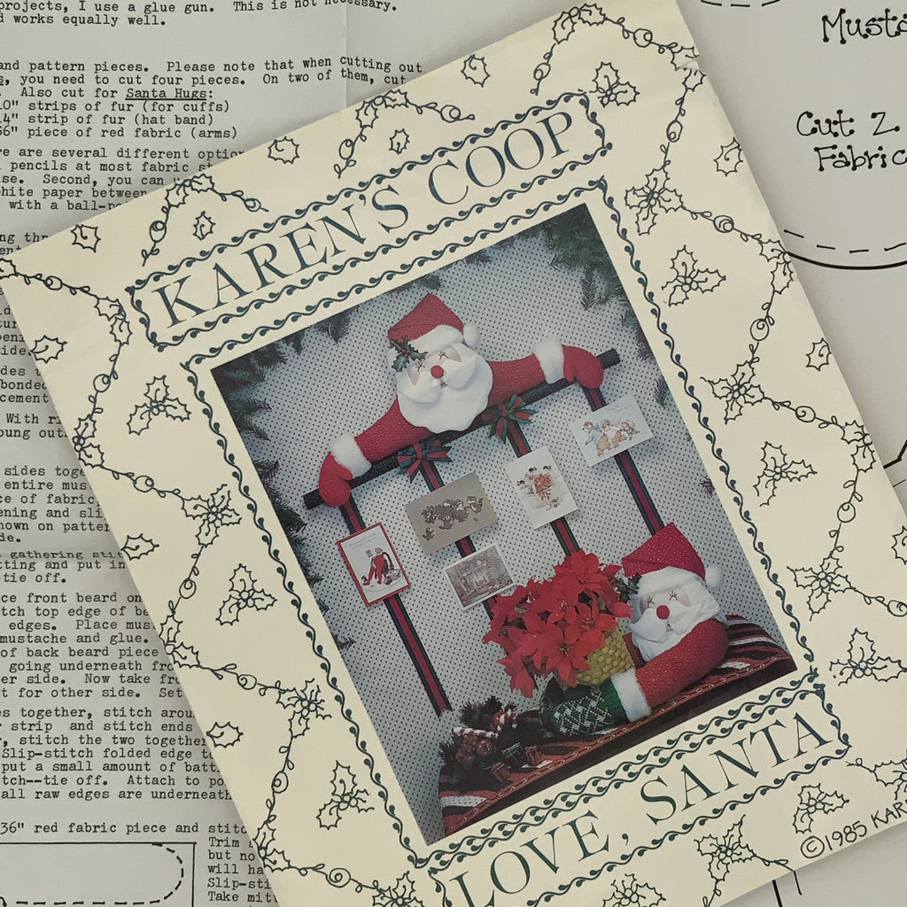 Love, Santa - Card Holder and Plant Hug - Karen's Coop - Vintage Uncut Craft Pattern