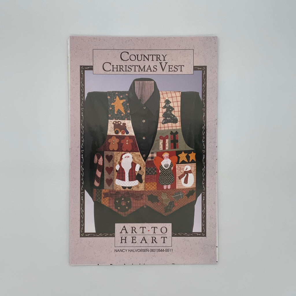 Country Christmas Vest - Art to Heart - Vintage Uncut Applique Pattern