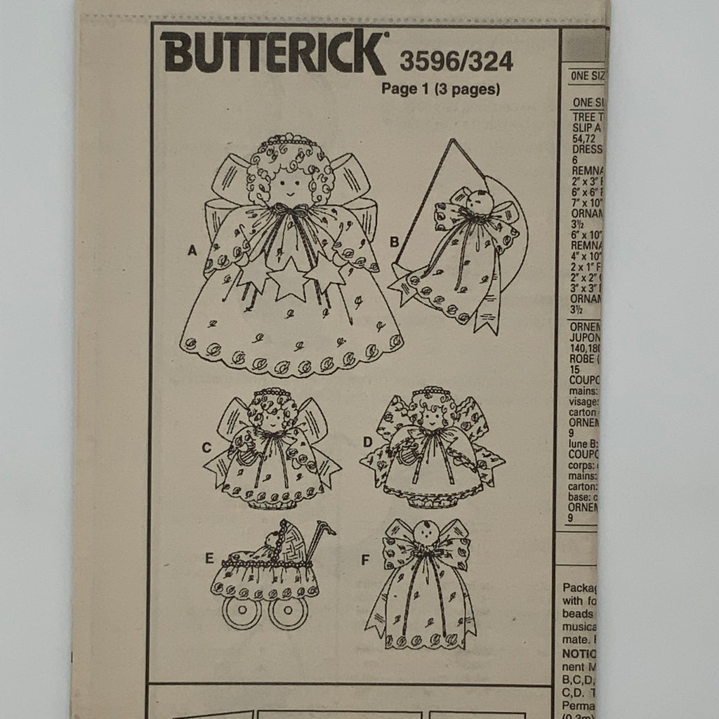 Butterick 3596 (1994) Angels - Vintage Uncut Craft Pattern