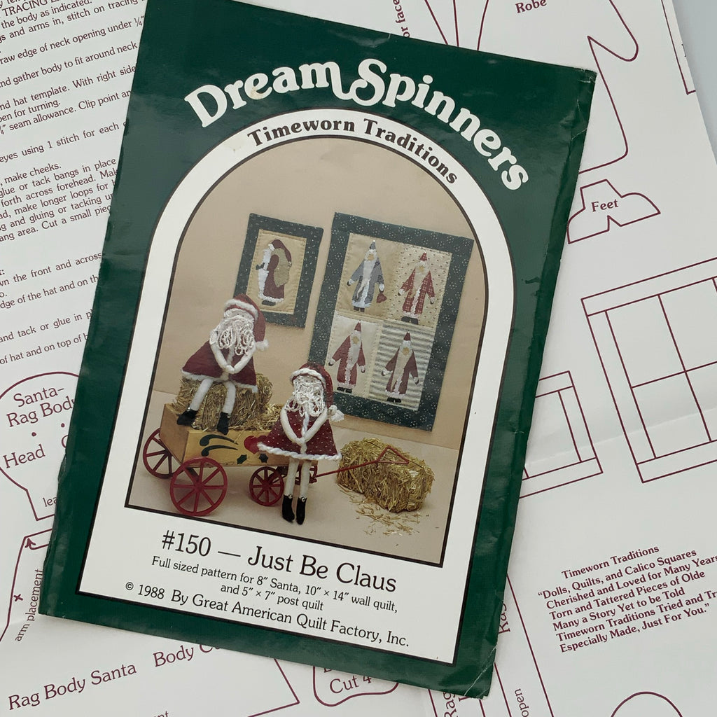 Just Be Claus - Santa Wall Quilts and Doll - Dream Spinners - Vintage Uncut Applique Pattern