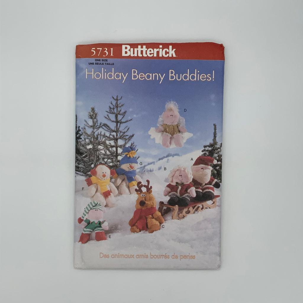 Butterick 5731 (1998) Holiday Bean-Filled Characters - Vintage Uncut Craft Pattern