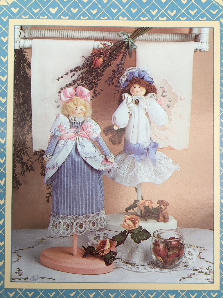 Lavendar and Rose Sachet Dolls - All Cooped Up #411 - Vintage Uncut Doll Pattern