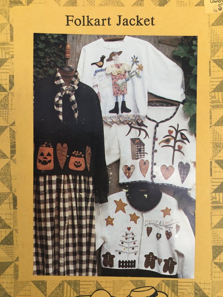 Folkart Jacket - Kindred Spirits - Vintage Uncut Applique Pattern