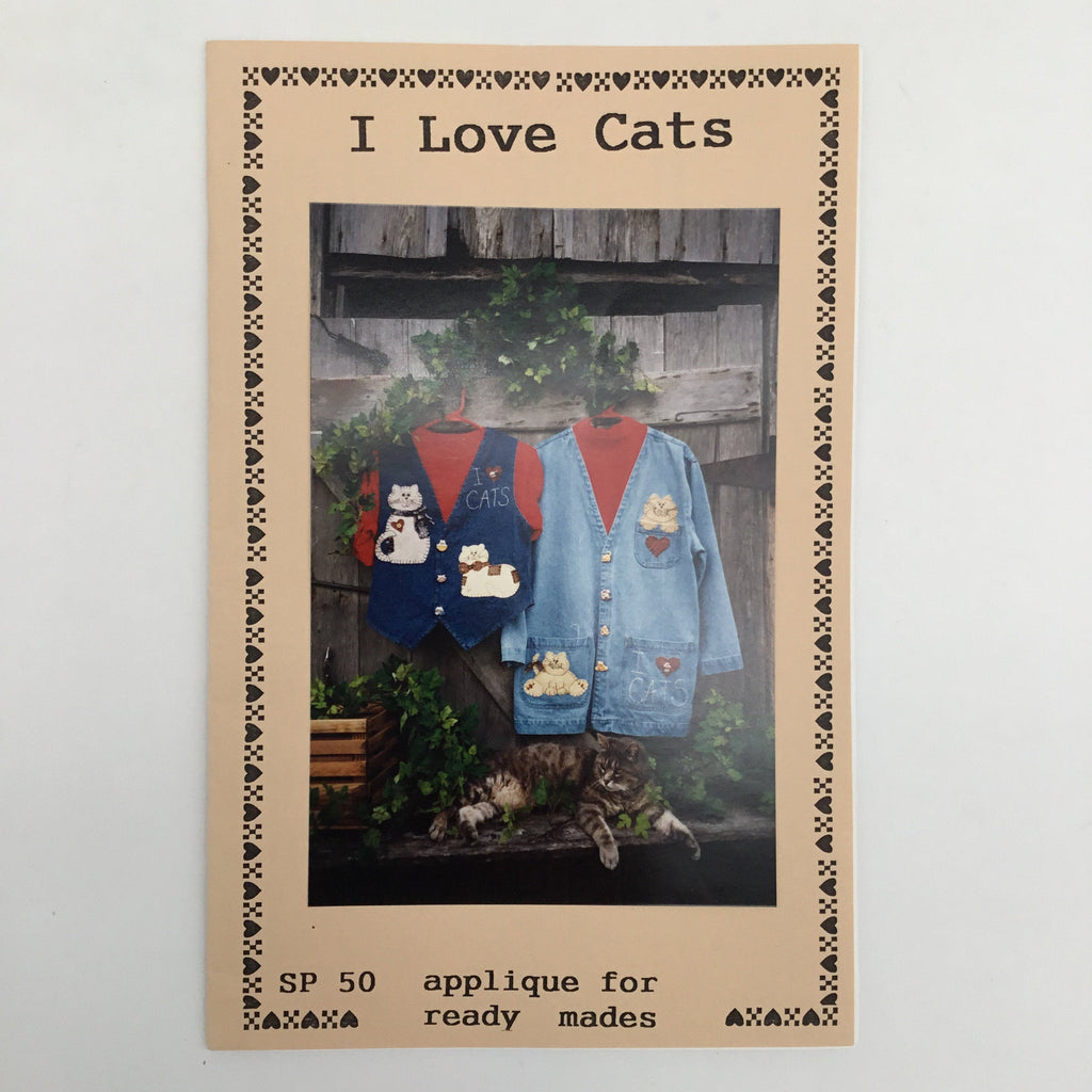 I Love Cats - Vintage Uncut Applique Pattern