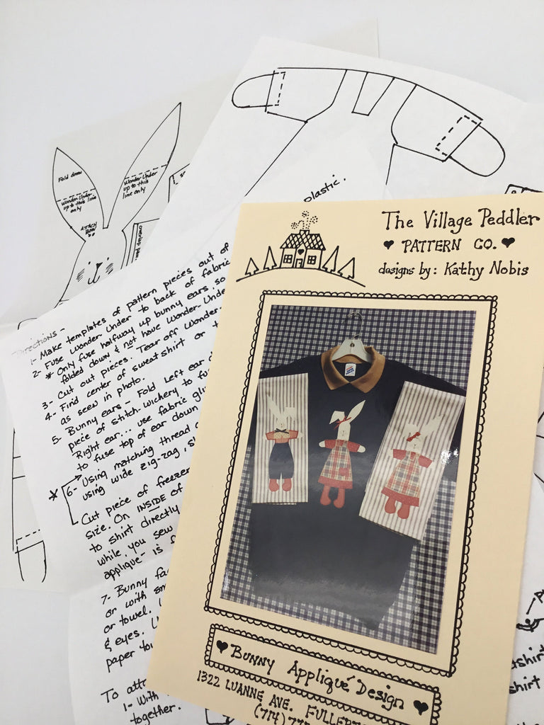 Bunny - The Village Peddler - Vintage Uncut Applique Pattern