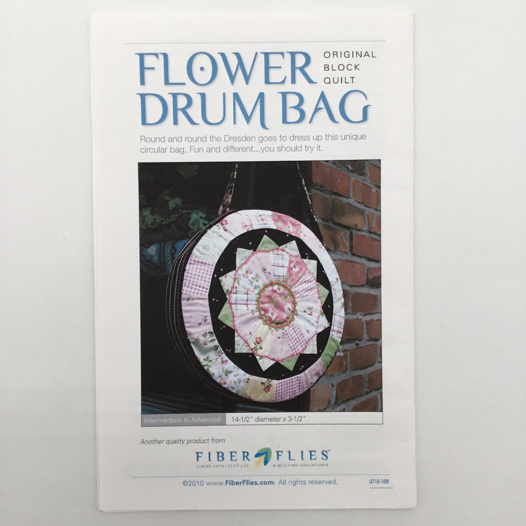 Flower Drum Bag - Fiber Flies - Uncut Applique Pattern