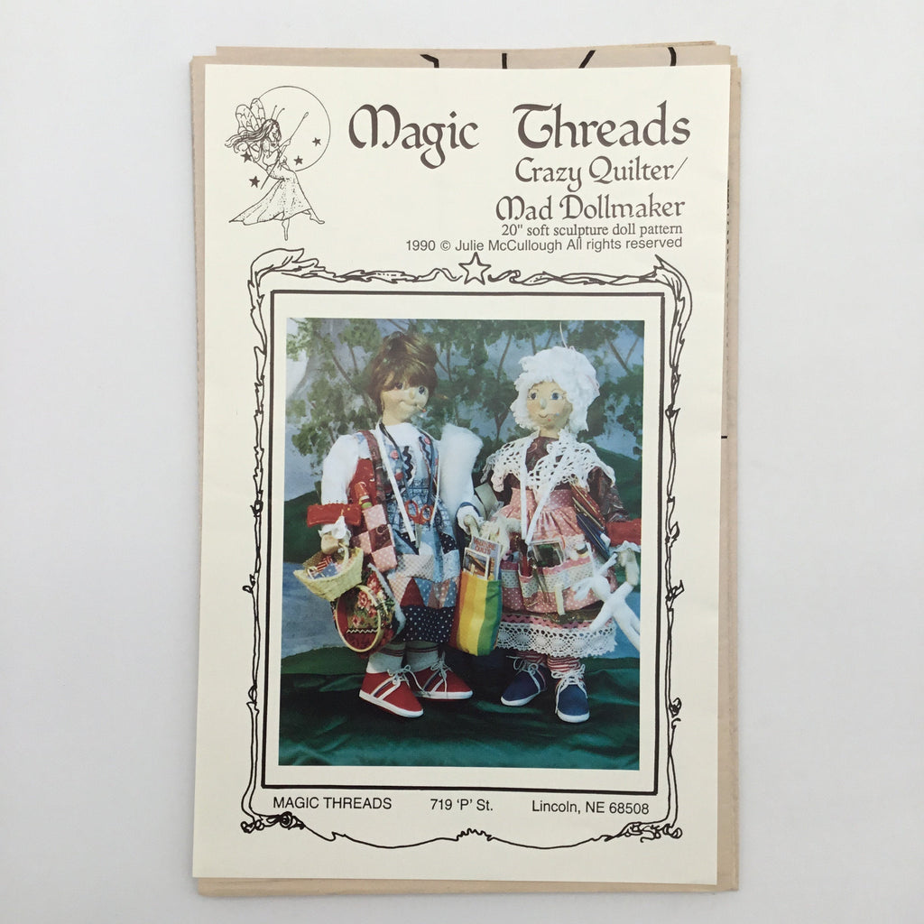 Crazy Quilter and Mad Dollmaker - Magic Threads - Vintage Uncut Doll Pattern