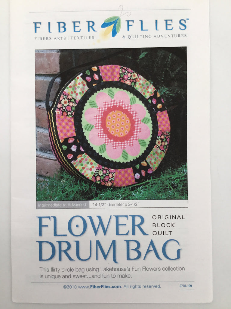 Flower Drum Bag - Fiber Flies - Uncut Applique Pattern