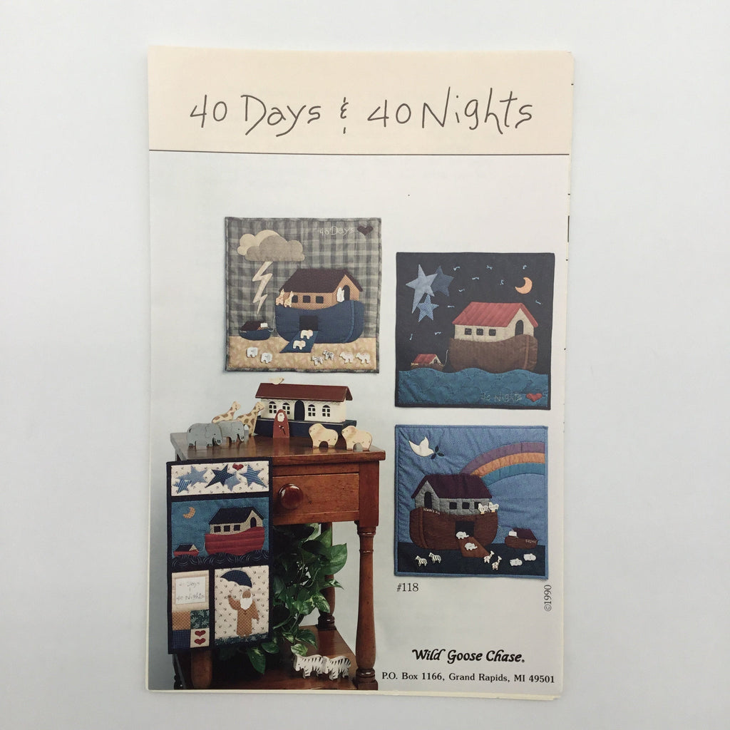 40 Days & 40 Nights Wall Hangings and Mini Quilt - Wild Goose Chase - Vintage Uncut Applique Pattern