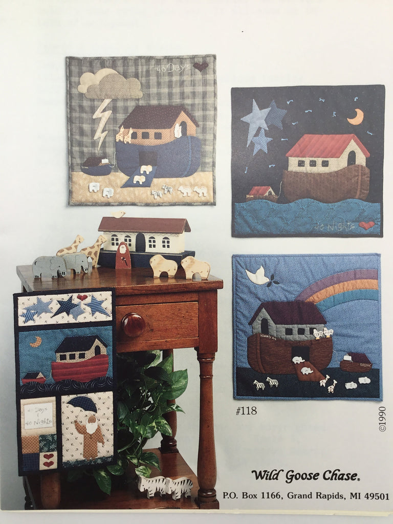 40 Days & 40 Nights Wall Hangings and Mini Quilt - Wild Goose Chase - Vintage Uncut Applique Pattern
