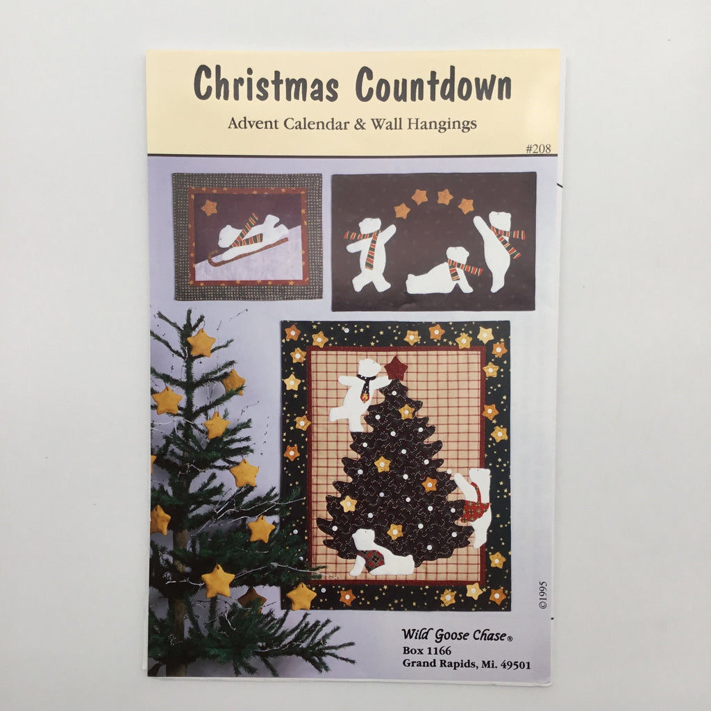 Christmas Countdown Advent Calendar and Wall Hangings - Wild Goose Chase - Vintage Uncut Applique Pattern