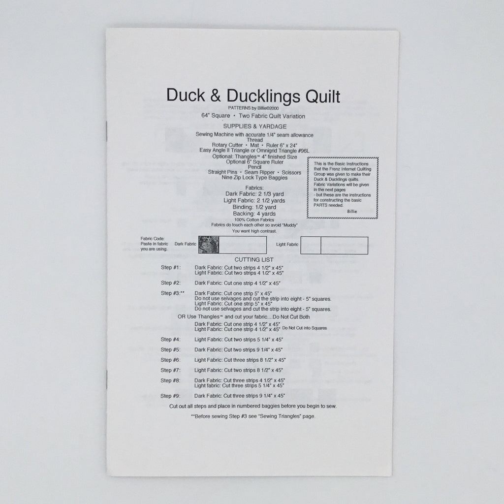 Duck & Ducklings - EasyMade - Uncut Quilt Pattern