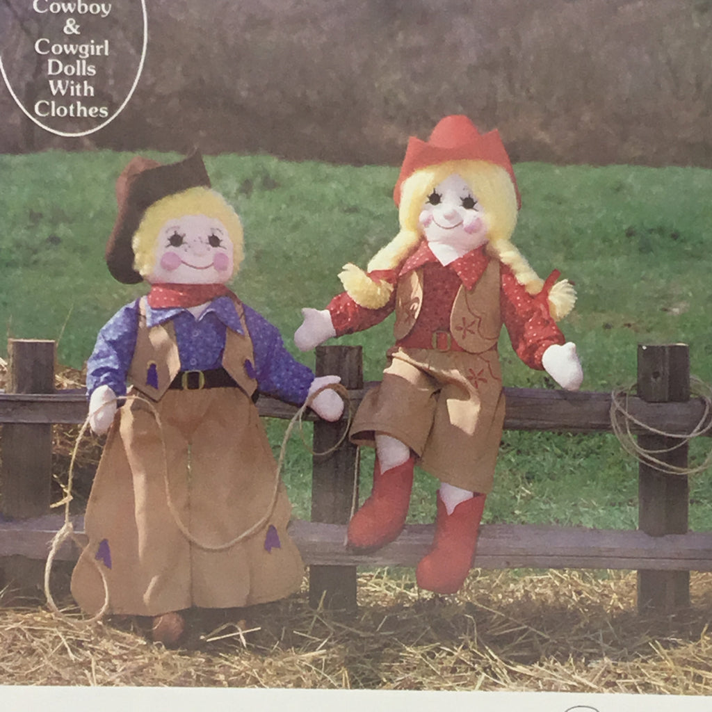 Guy and Gale Calico Cowpokes 22" Dolls - The Gingham Goose - Vintage Uncut Doll Pattern