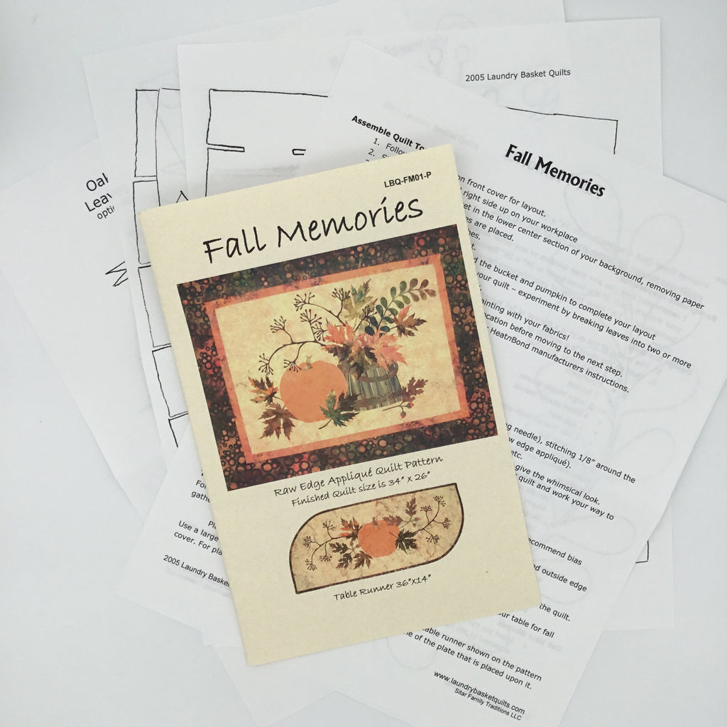Fall Memories - Laundry Basket Quilts - Uncut Applique Pattern