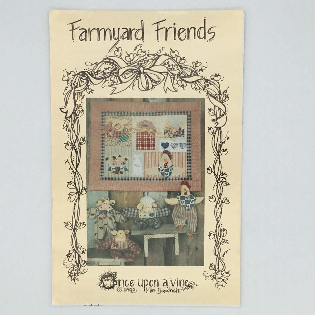 Farmyard Friends - Once Upon a Vine - Vintage Uncut Stuffed Animal Pattern
