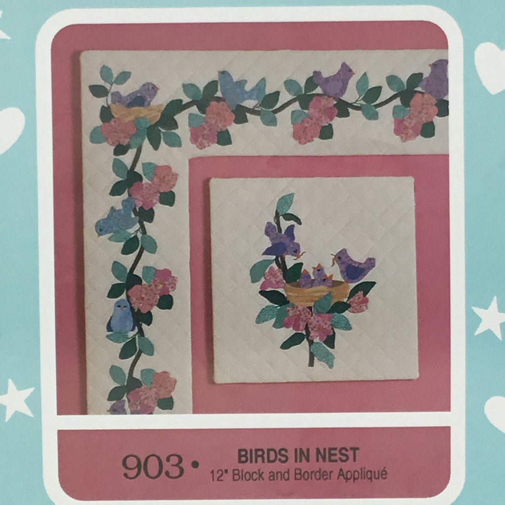 Birds in Nest 12" Block and Border - Curiosity #903 - Vintage Uncut Quilt Pattern