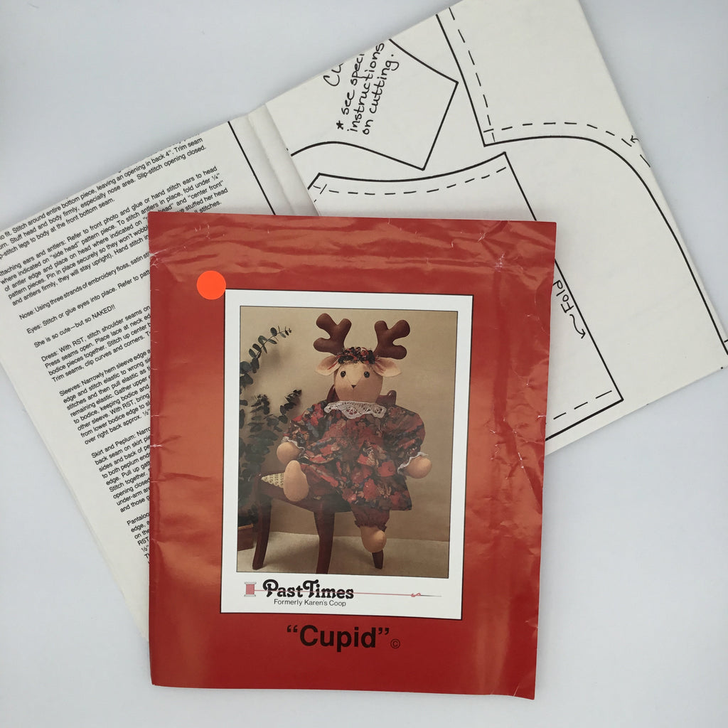 Cupid 25" Reindeer - PastTimes - Vintage Uncut Stuffed Animal Pattern