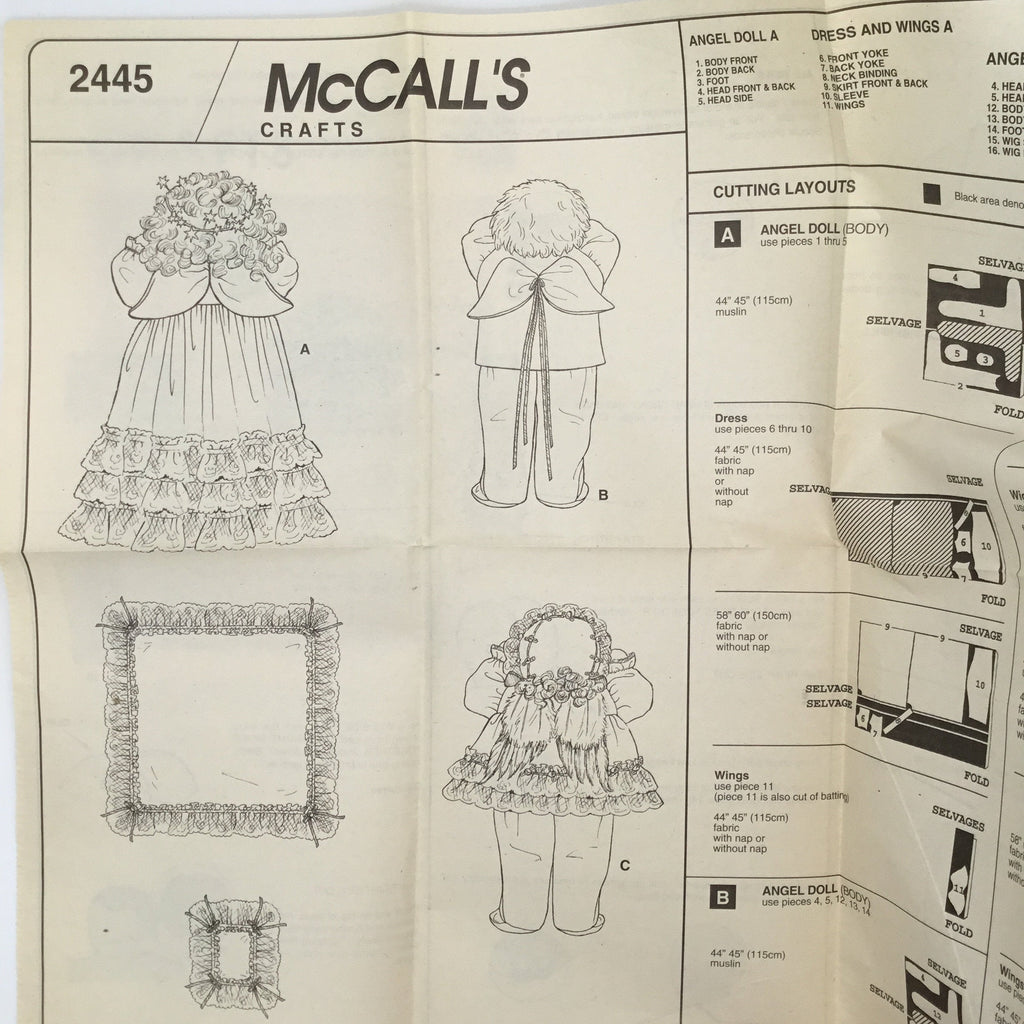 McCall's 2445 (1999) Faye Wine Little Angels - Vintage Uncut Doll Pattern