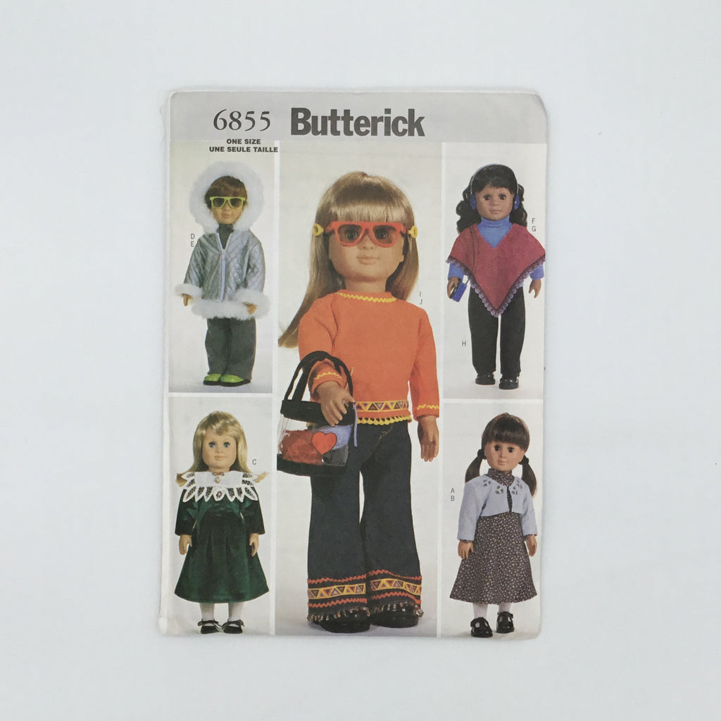 Butterick 6855 (2001) Clothes for 18" Dolls - Uncut Doll Clothes Pattern