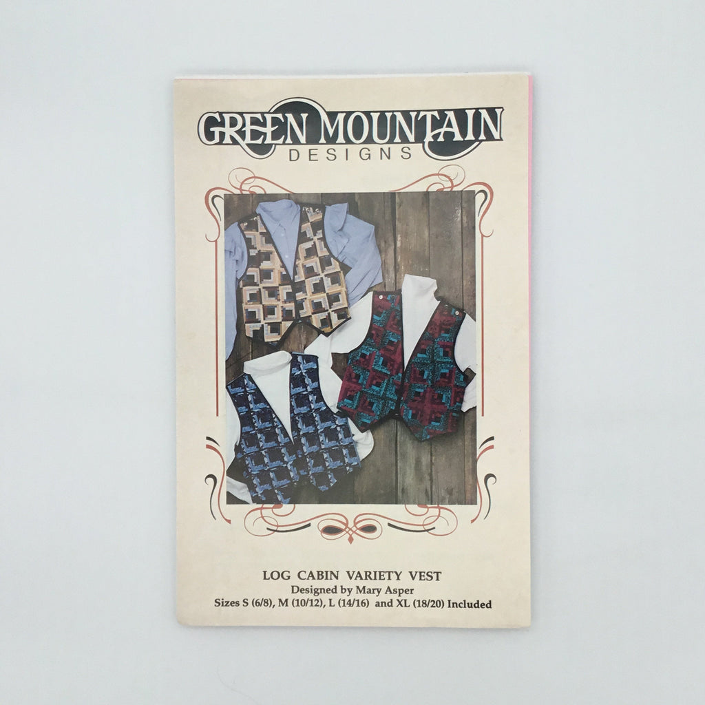 Log Cabin Variety Vest - Green Mountain Designs - Vintage Uncut Sewing Pattern