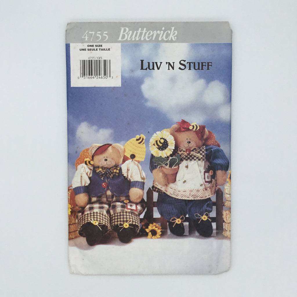Butterick 4755 (1996) Honey Bears by Luv 'n Stuff - Vintage Uncut Craft Pattern