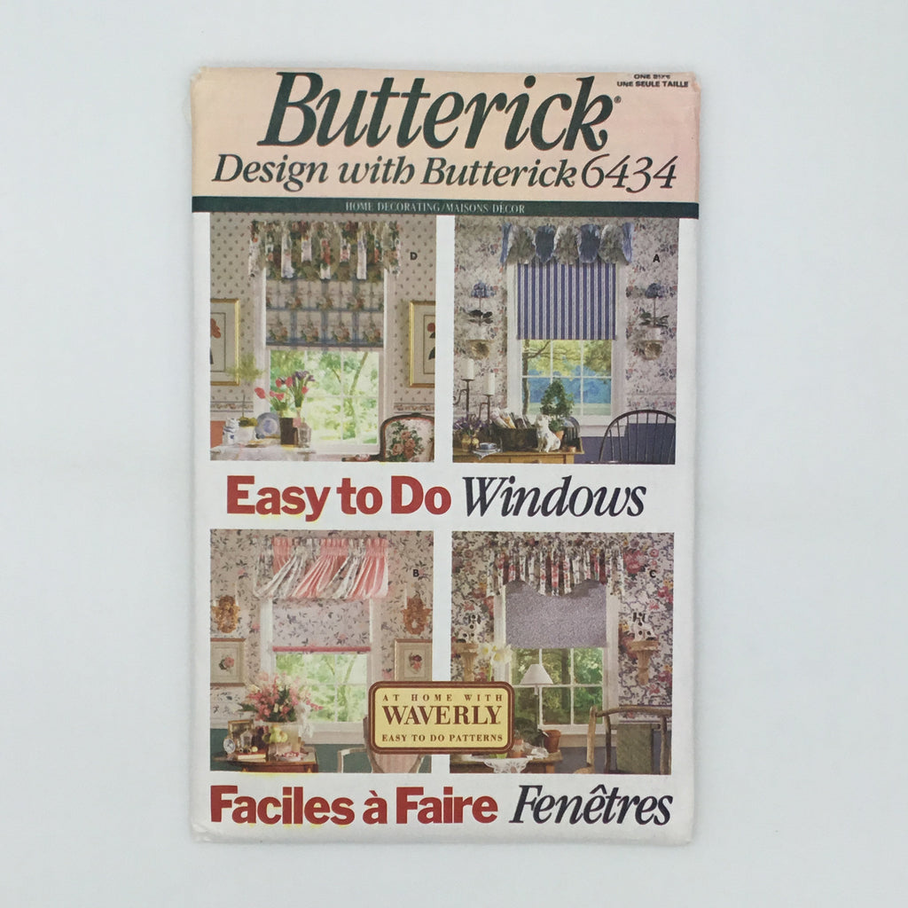 Butterick 6434 (1992) Valances and Shade - Vintage Uncut Sewing Pattern