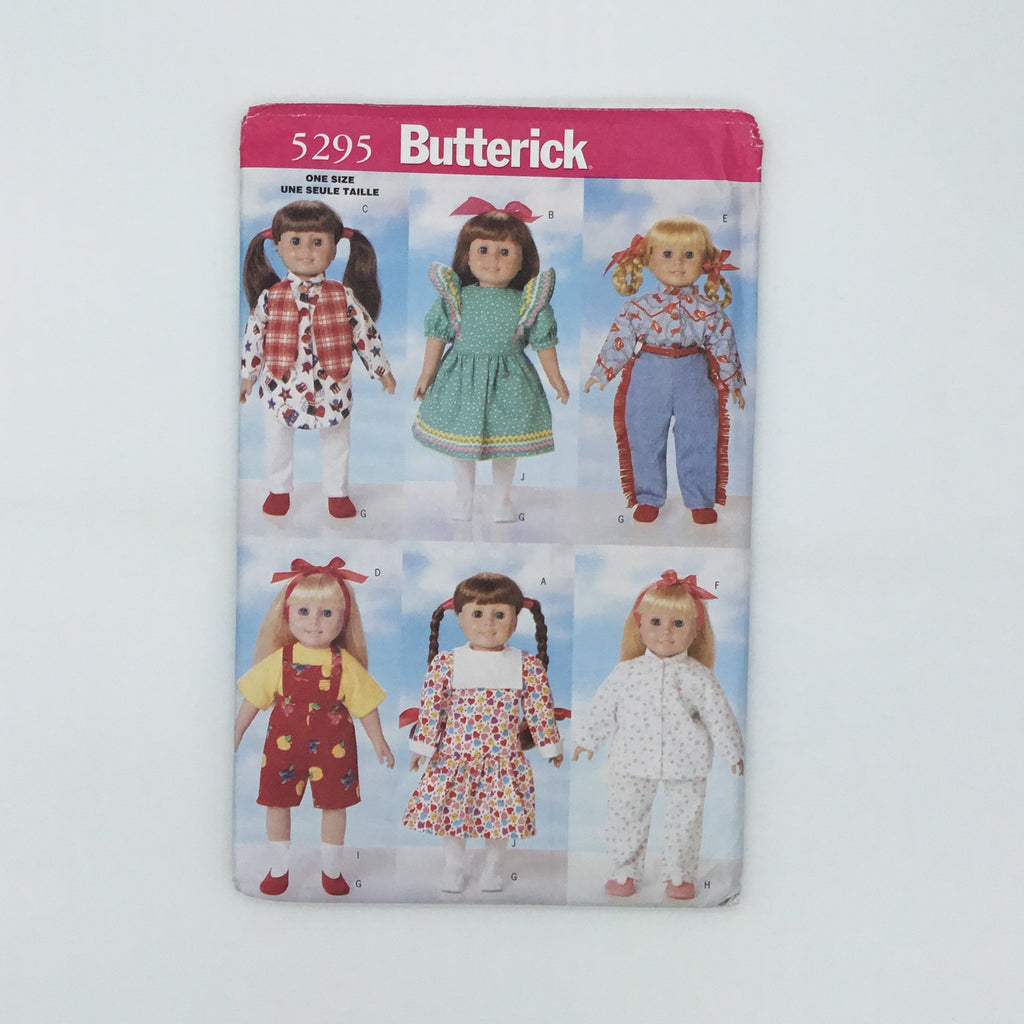 Butterick 5295 (1997) Clothes for 18" Dolls - Vintage Uncut Doll Clothes Pattern