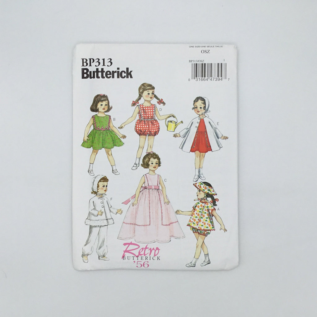 Butterick 313 (2014) Clothes for 18" Dolls - Uncut Doll Clothes Pattern