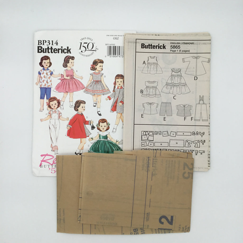 Butterick 314 (2012) Clothes for 18" Dolls - Uncut Doll Clothes Pattern