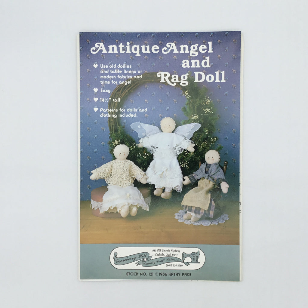Antique Angel and Rag Doll - Gooseberry Hill - Vintage Uncut Doll Pattern