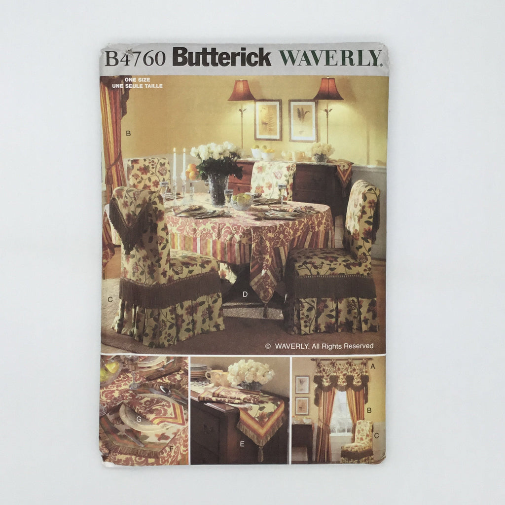 Butterick 4760 (2006) Waverly Formal Dining Room - Uncut Sewing Pattern