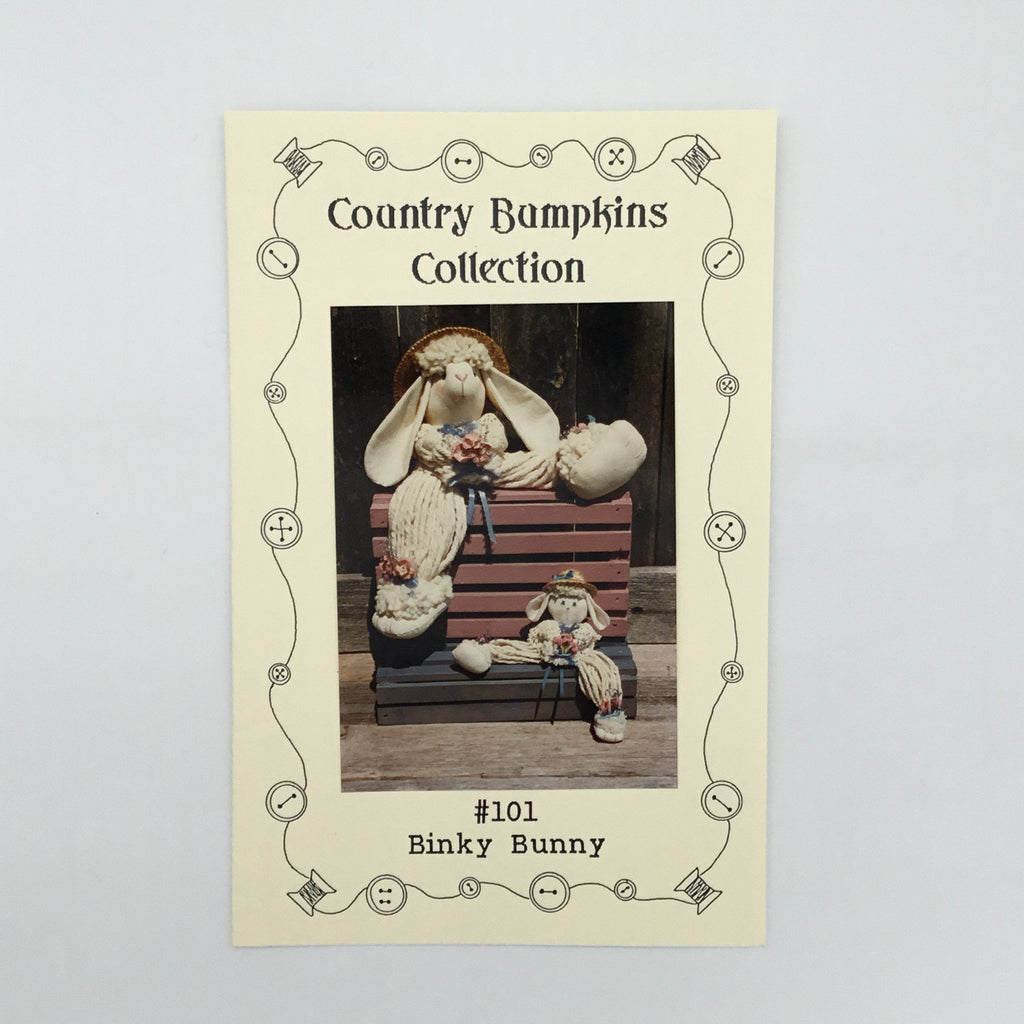 Binky Bunny - Country Bumpkins Collection - Uncut Stuffed Animal Pattern