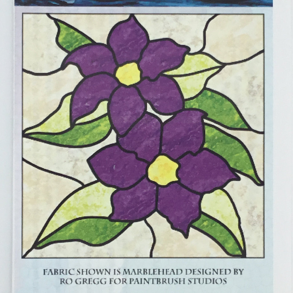Clematis Stained Glass - Paned Expressions Studios - Uncut Quilt Pattern