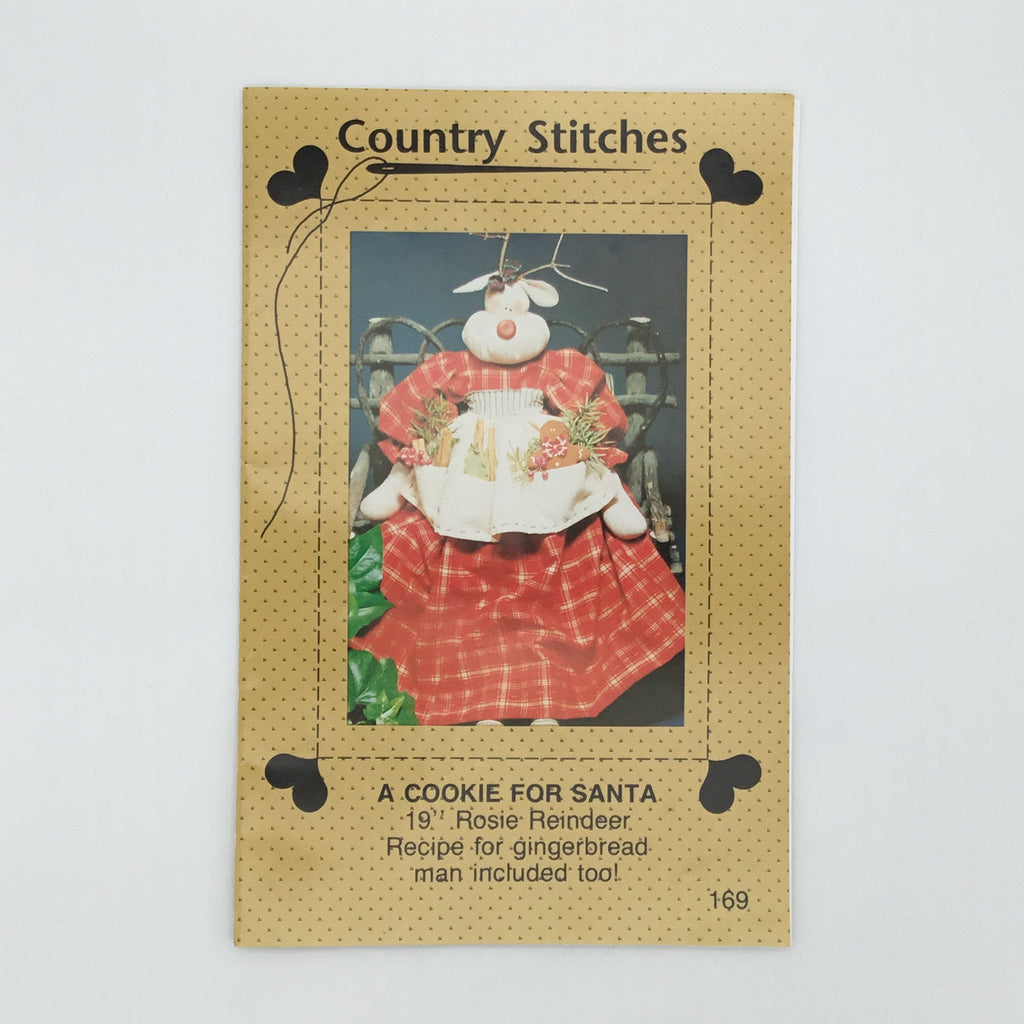 A Cookie for Santa - Rosie Reindeer - Country Stitches - Vintage Uncut Stuffed Animal Pattern