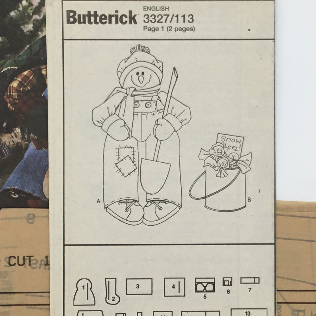 Butterick 3327 (2001) Luv 'n Stuff Snowman and Snowballs - Uncut Craft Pattern