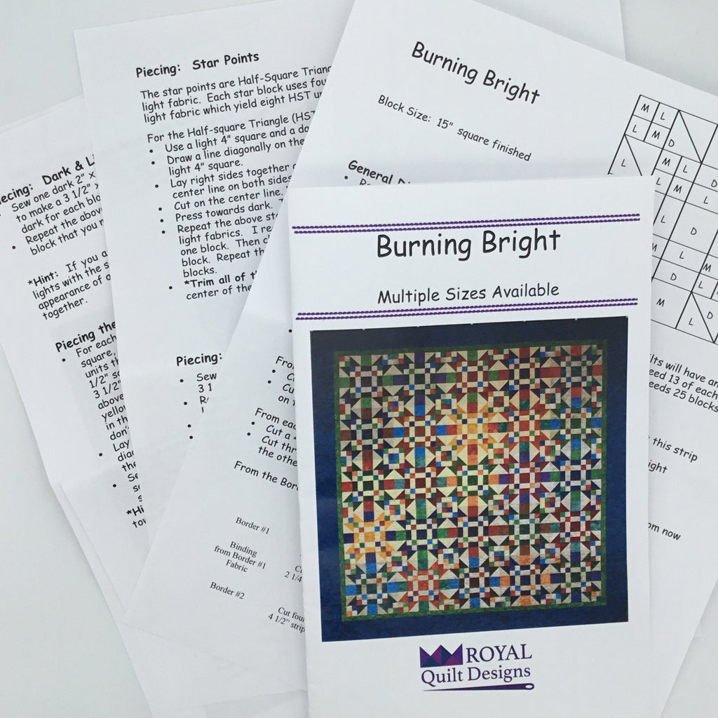 Burning Bright - Royal Quilt Designs - Uncut Quilt Pattern