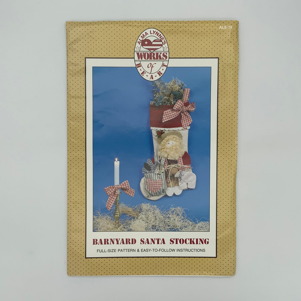 Barnyard Santa Stocking - Alma Lynne's Works of Heart - Vintage Uncut Craft Pattern