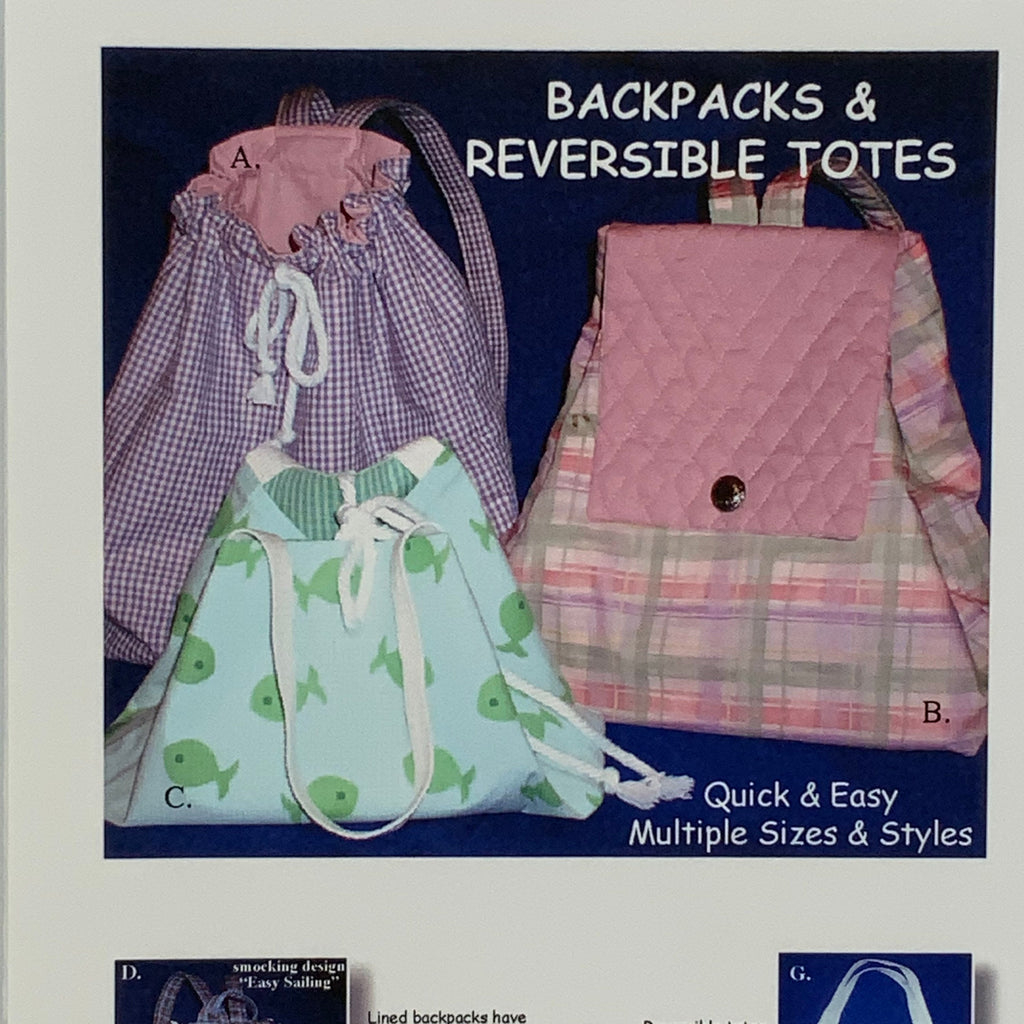 Backpacks and Reversible Totes - Creative Keepsakes - Uncut Sewing Pattern