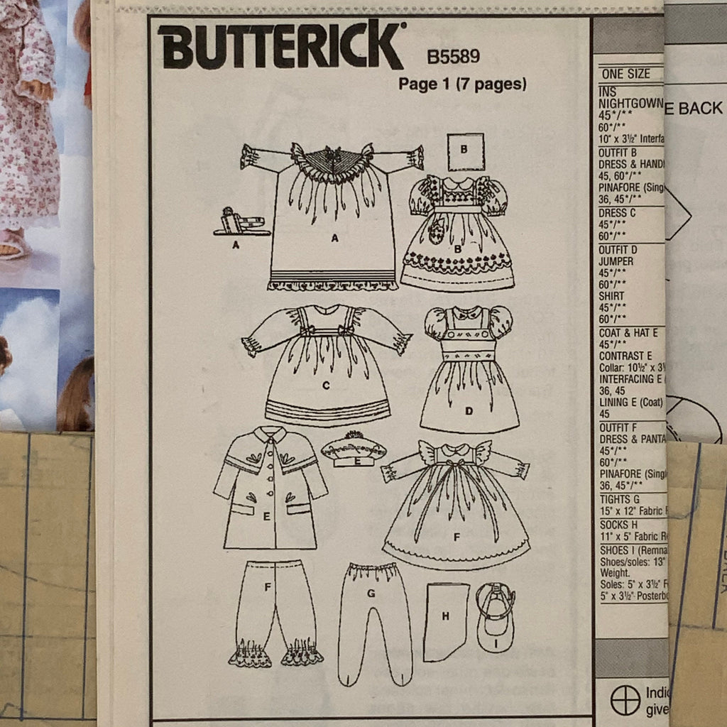 Butterick 5589 (2010) 18" Doll Clothes - Uncut Doll Clothes Pattern